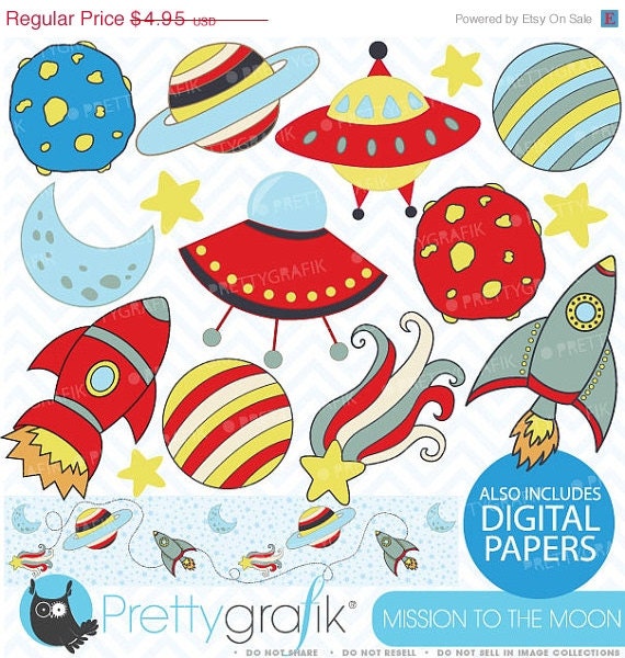 80% OFF SALE Space clipart commercial use, vector graphics, digital clip art, digital images - CL319 Il_570xn