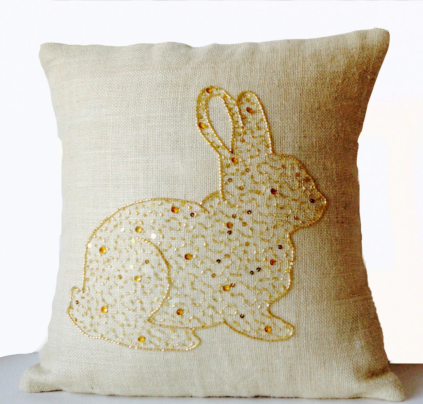 white rabbit pillow