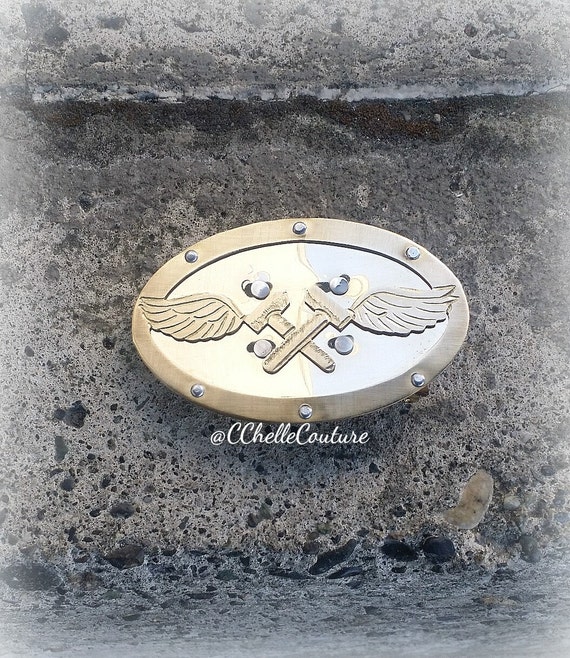 Custom Military Belt Buckle by CChelleCouture on Etsy