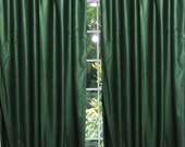 Sari Curtain Boho Hippie Window Pine Green Dressing Single Drape Panel