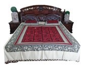 Indian Bedding Handloom Cotton Red Black Printed 2 Pillow Covers Home Decor