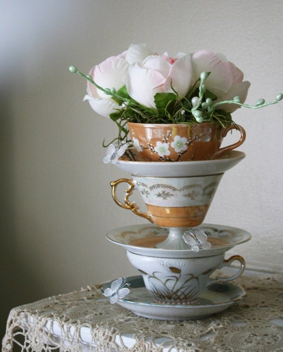 Tea Party Centerpiece Garden Party Centerpiece by TRIZIART