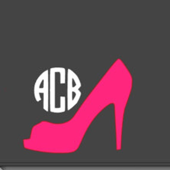 High Heel Circle Monogram Decal any colors by ForTheOccasion