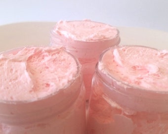 Peach Rose Whipped Shea Butter, Body Butter, Natural lotion, homemade cream, shea lotion, paraben free lotion