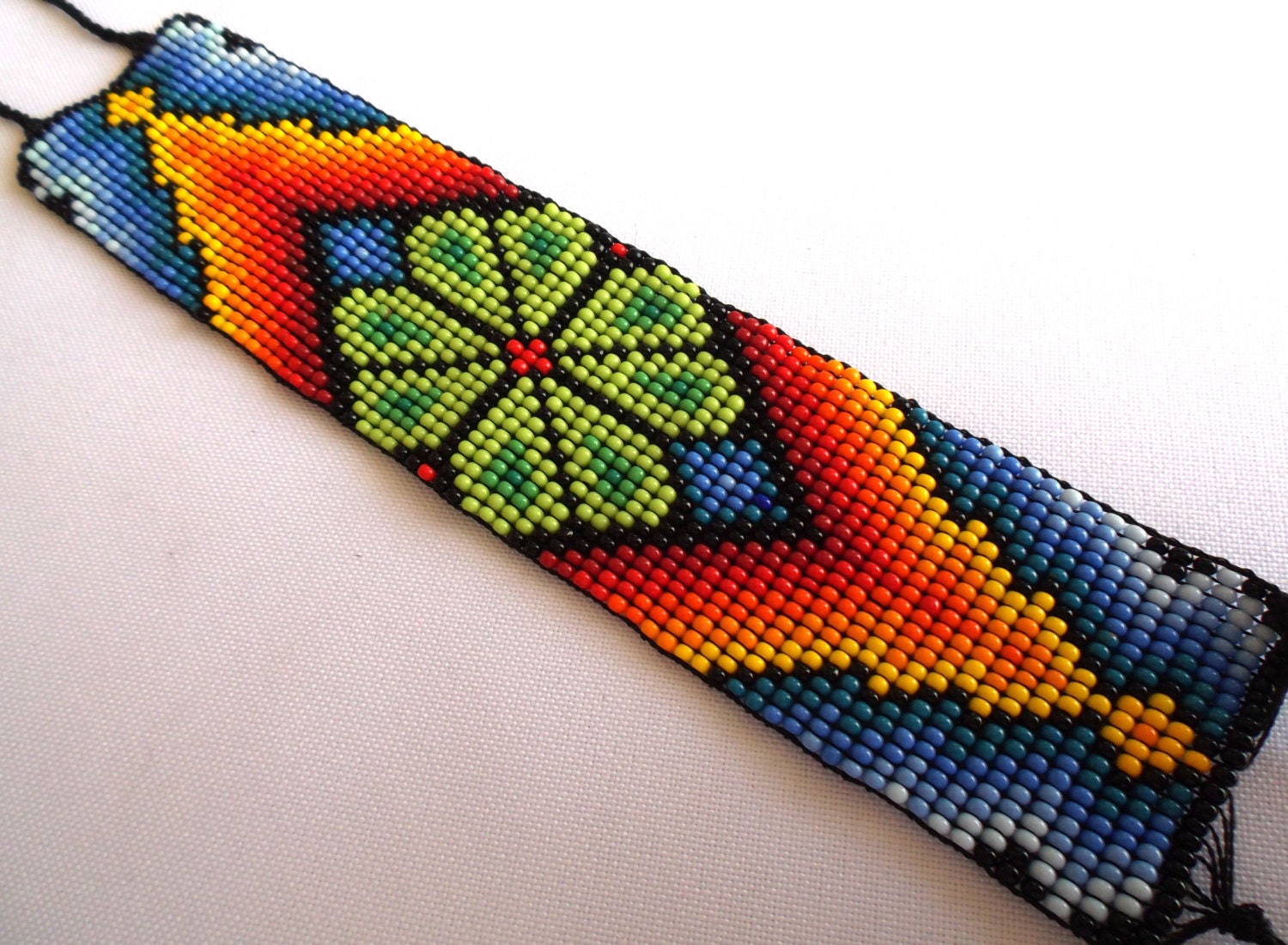 Mexican Huichol Loom Beaded Peyote Bracelet