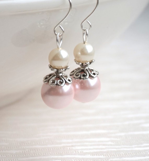 Blush Pink Bridesmaid Jewelry Gift Earrings Bridesmaid Jewelry
