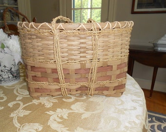 Black Walnut rattan and sea grass tote