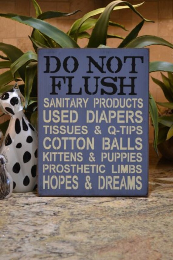 Do Not Flush Septic System Rules Sign by CreativeTouchWood on Etsy