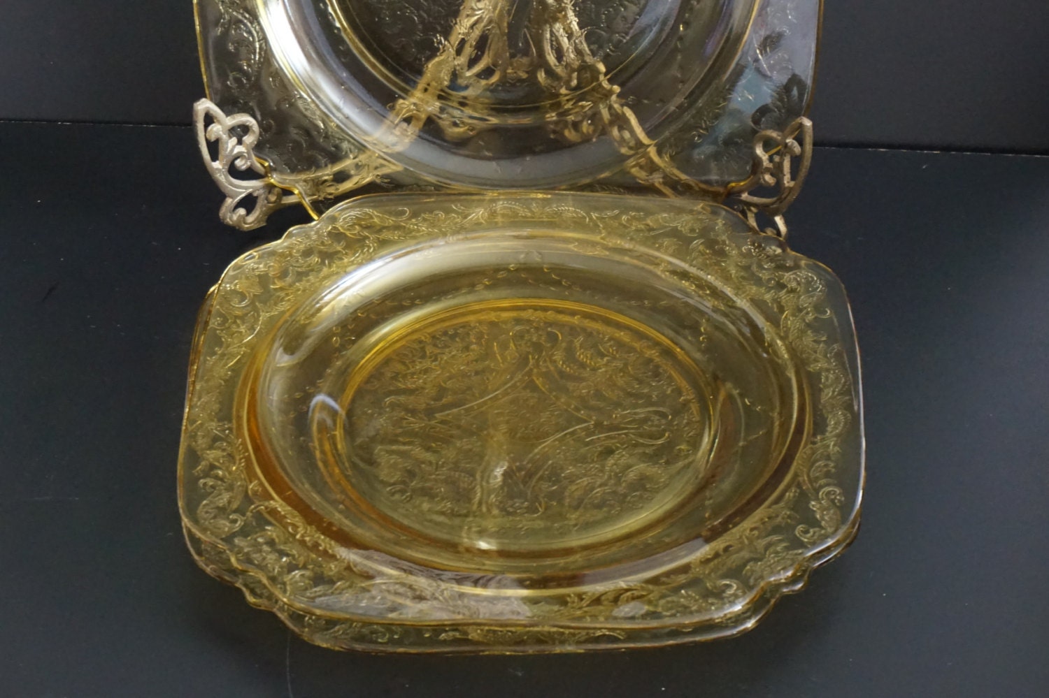 Vintage Set of Three Federal Glassware Plates