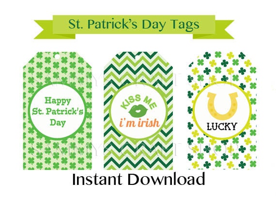 printable st patricks day gift tags instant download