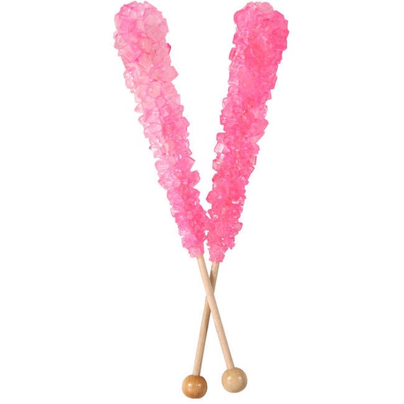 Rock Candy Sticks Cotton Candy Flavor 12 Count Pink