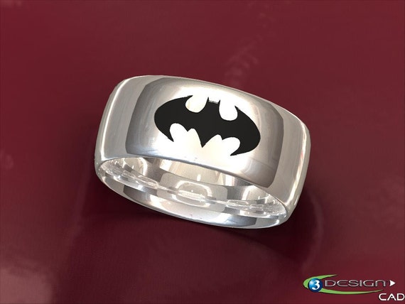 Batman Wedding Ring by ValeriaFineJewelry on Etsy