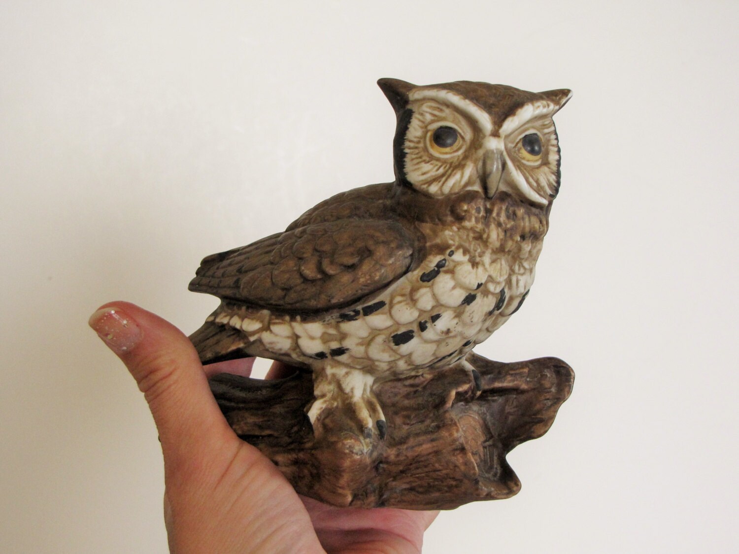 wooden owl figurine