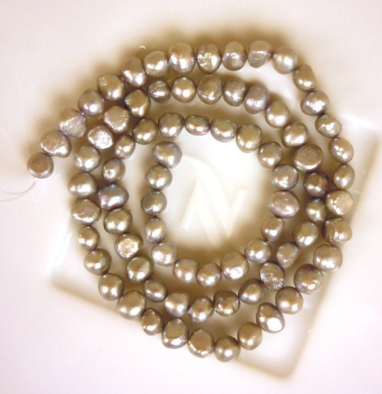 Dove Grey Freshwater Pearls 56mm Rice 20 pcs from BeadSurplus on Etsy