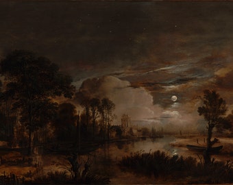 Jean-Francois Millet : The Sheepfold Moonlight