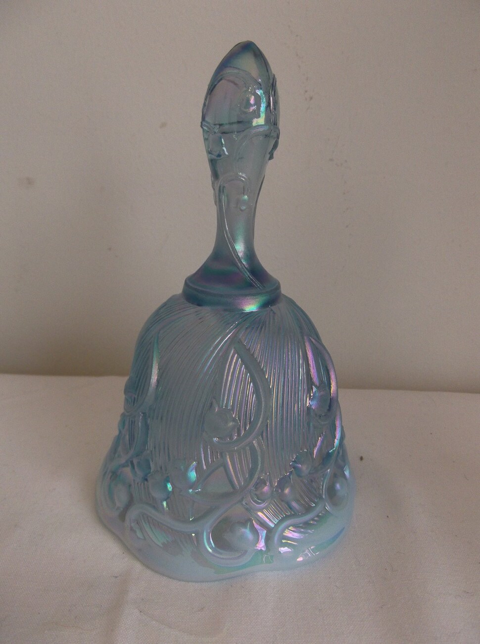 Fenton Bell Blue Opalescent Glass Liliy of the by acornabbey