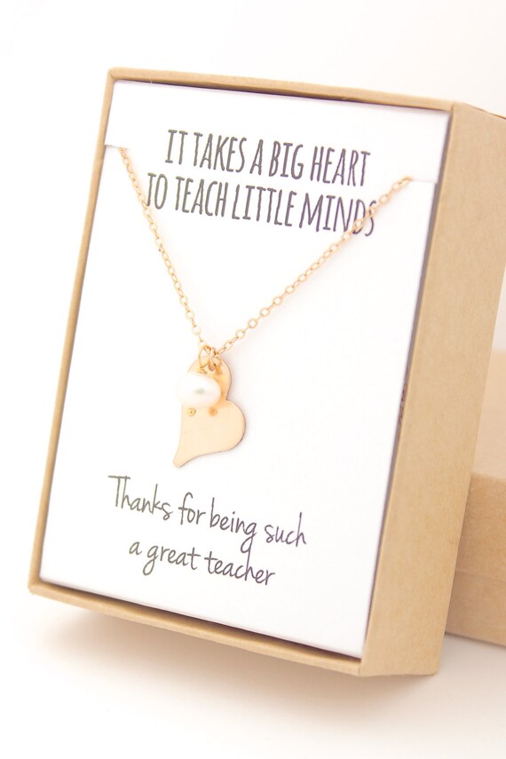 Teacher heart necklace (box photo)
