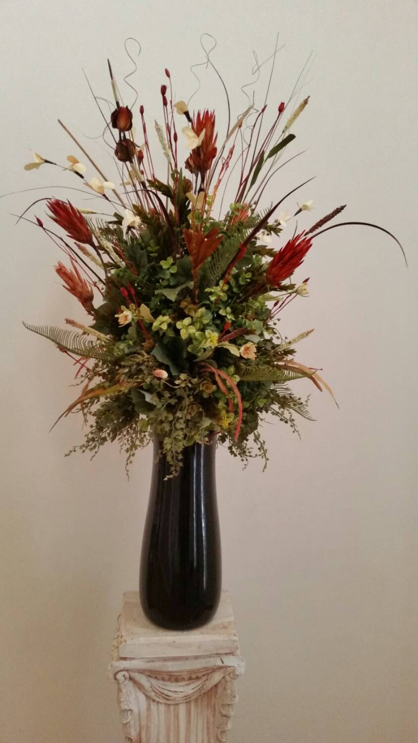 Extra Large Silk Floral Arrangement Transitional Contemporary