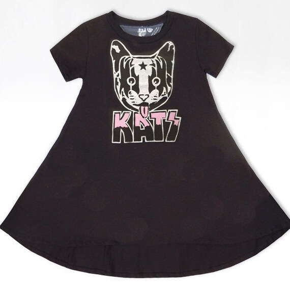 Toddler girl dresses Organic dress Girl cat dress by PLASTICJUS