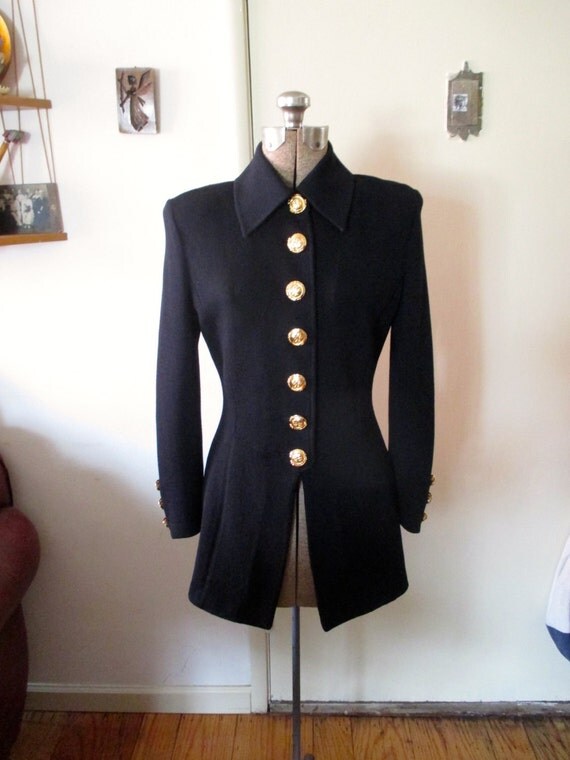 St. John Collection by Marie Gray Black Knit Jacket Gold