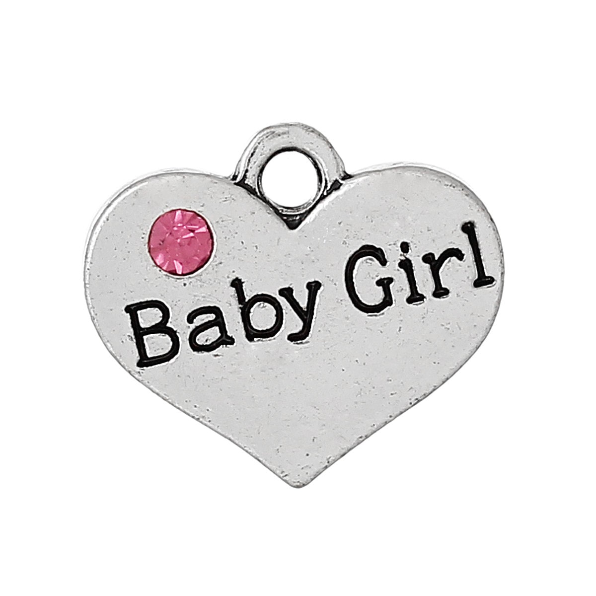 4 Silver Baby Girl Charms Babyshower charms Antique