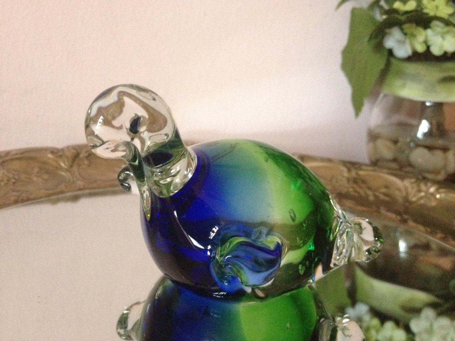 hand blown glass turtle