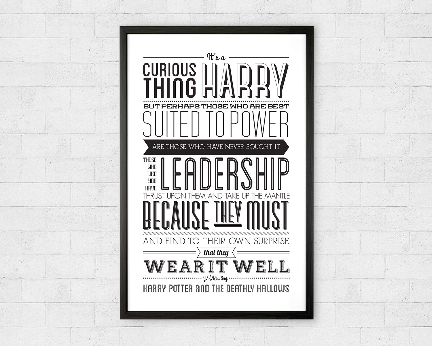 Harry Potter Movie Poster Print Quote Leadership by EloquentOtter