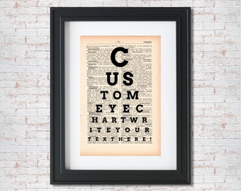 vintage eye chart etsy