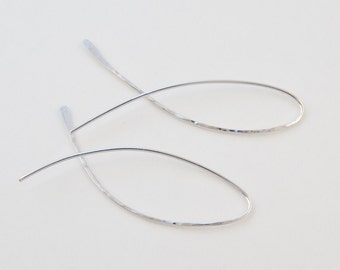 Silver Hoop Earrings, Hoop Earrings, Wire Hoop Earrings, Hoop Earrings Silver, Silver Wire Hoop Earrings, Silver Fish, Fish Hoop Earrings