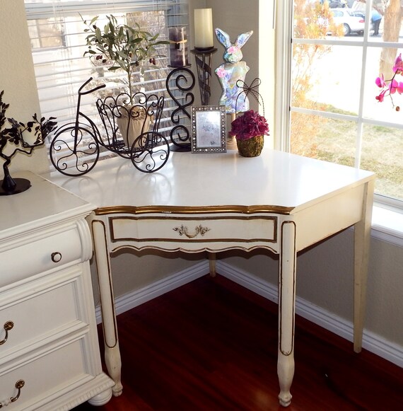 Vintage French Provincial Rare Corner Desk by