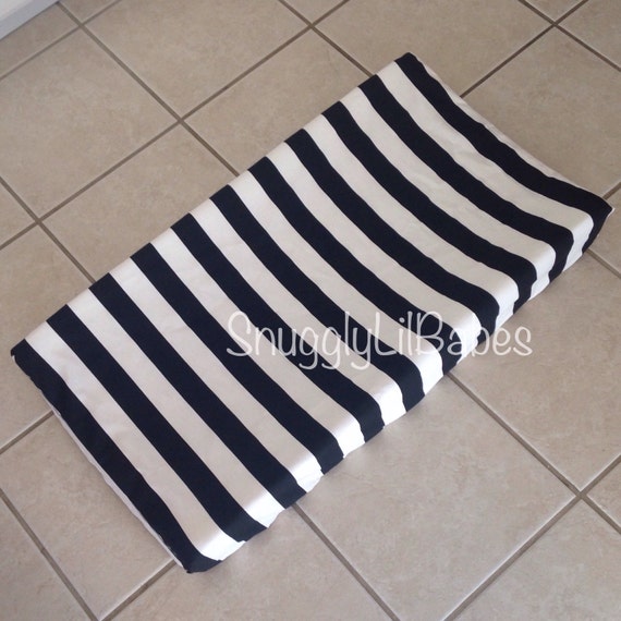 Black stripe changing pad cover avail. in by SnugglyLilBabes