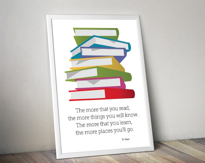 Dr. Seuss Poster, The more you read poster, Children's Art Prints, Wall Art