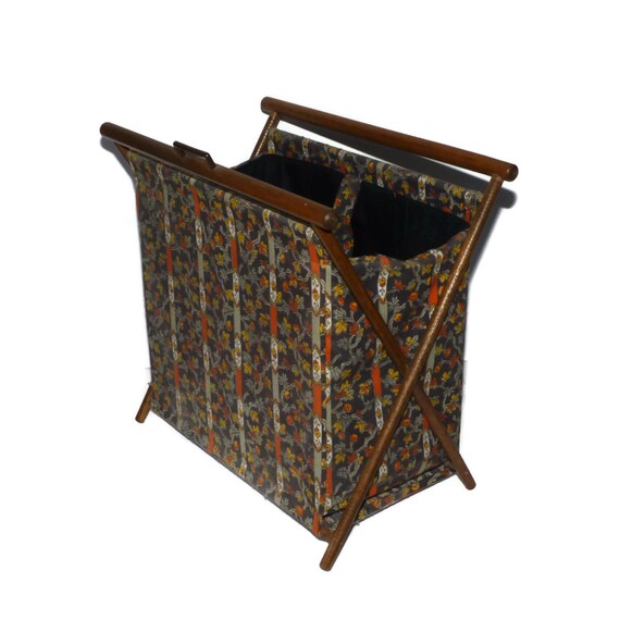 Folding Yarn Caddy Knitting Crocheting Tote by BatnKatArtifacts