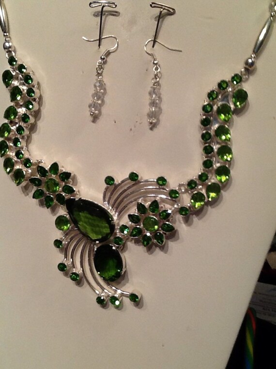 SOLD Green Quartz Necklace by PatticakeBling on Etsy
