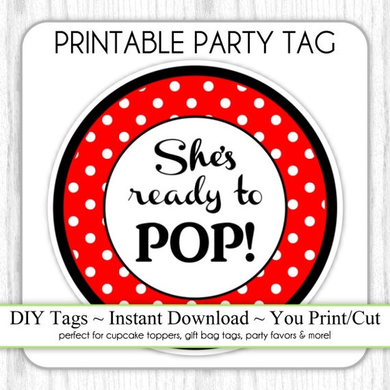 She's Ready To Pop Baby Shower Printable By Delightprintables