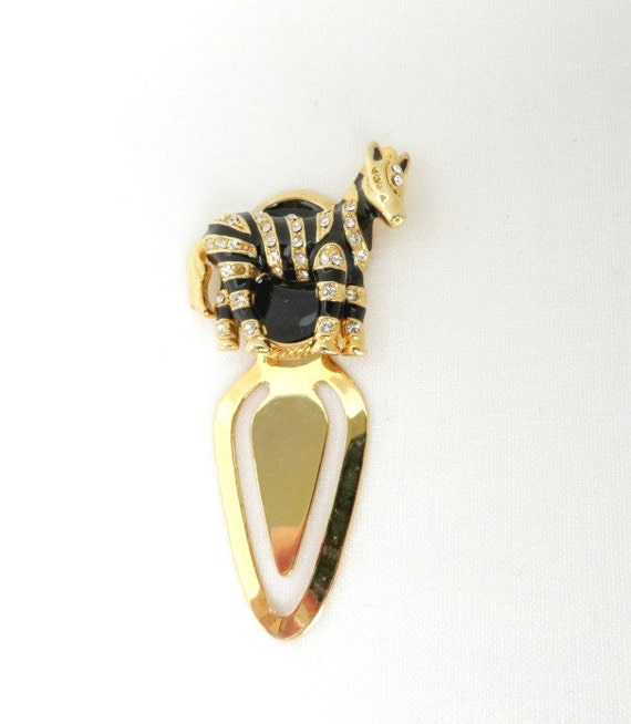 Vintage Zebra Bookmark Gold Tone Bookmark by LeesVintageJewels