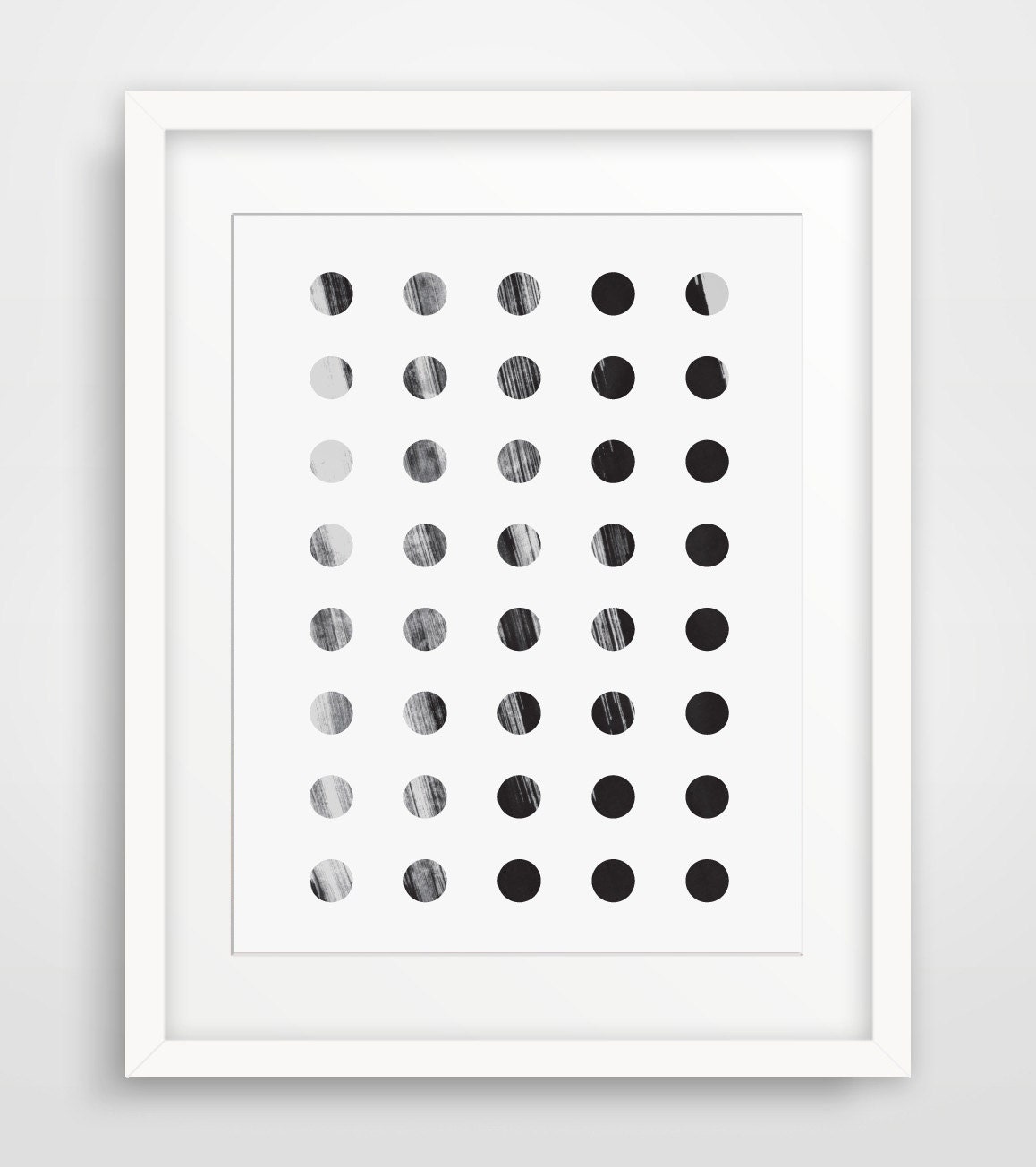 Dot Art Polka Dot Art Black and White Dots by MelindaWoodDesigns
