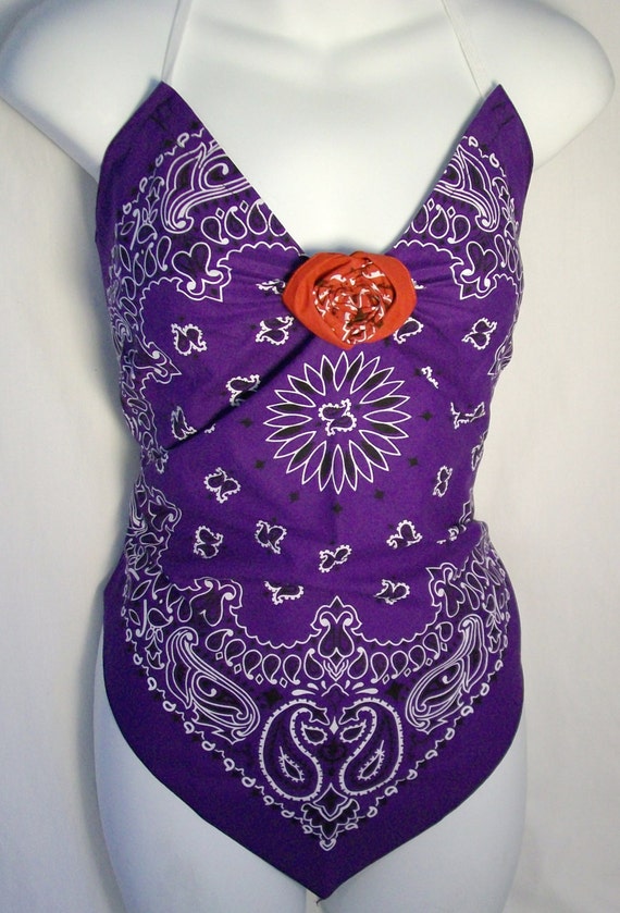 Items similar to Bandana Halter Top, Biker Top, Blouse, Summer Wear