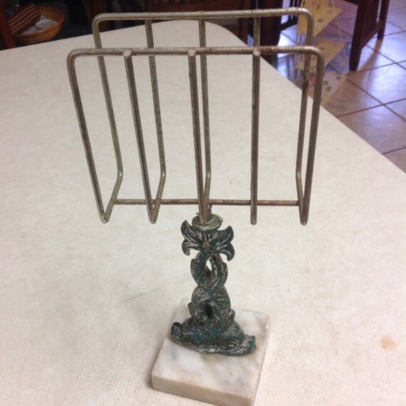 Vintage Rustic metal napkin holder on faux by Laysdaysgoneby