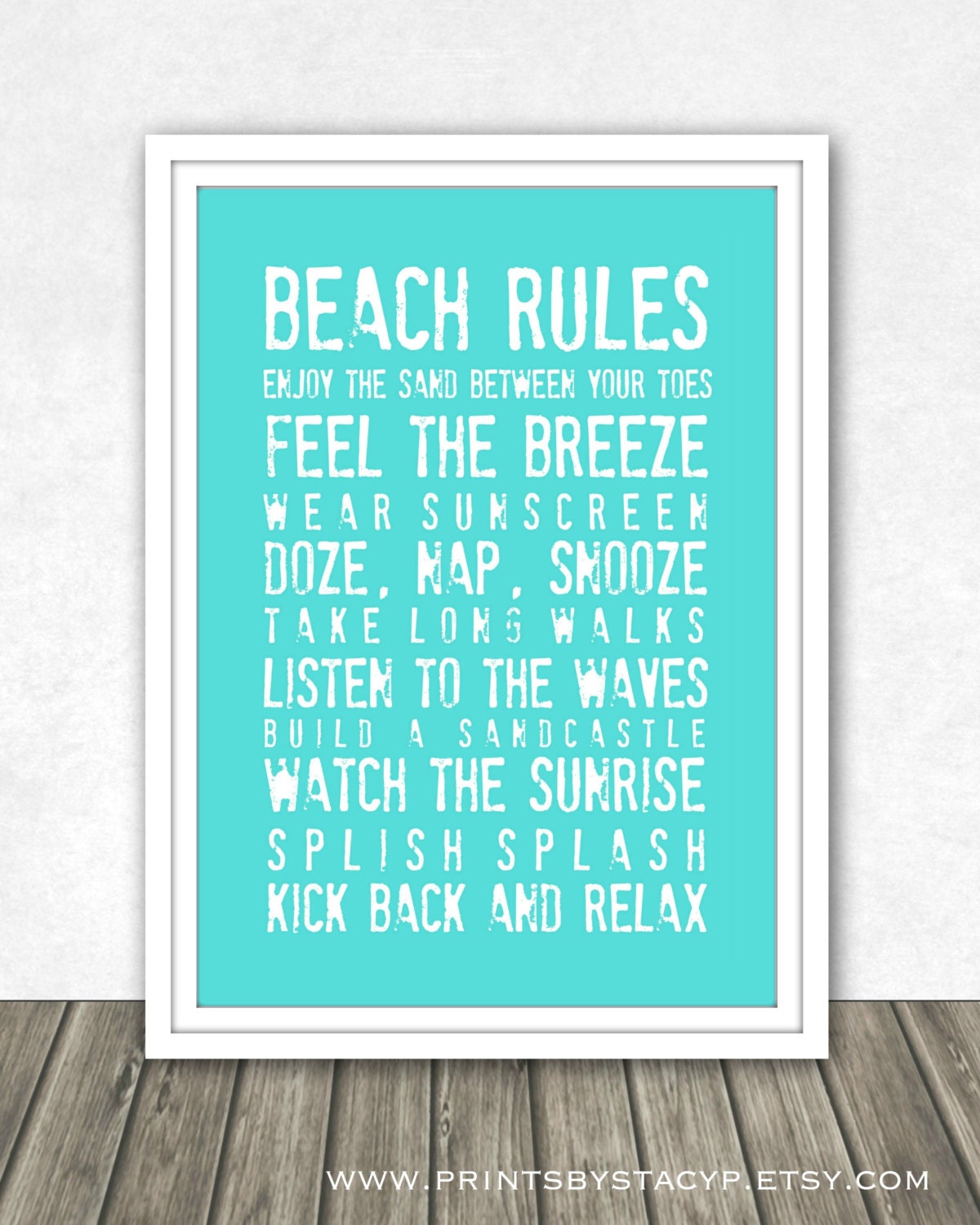 INSTANT DIGITAL DOWNLOAD . . . Beach Rules . Beach House Decor