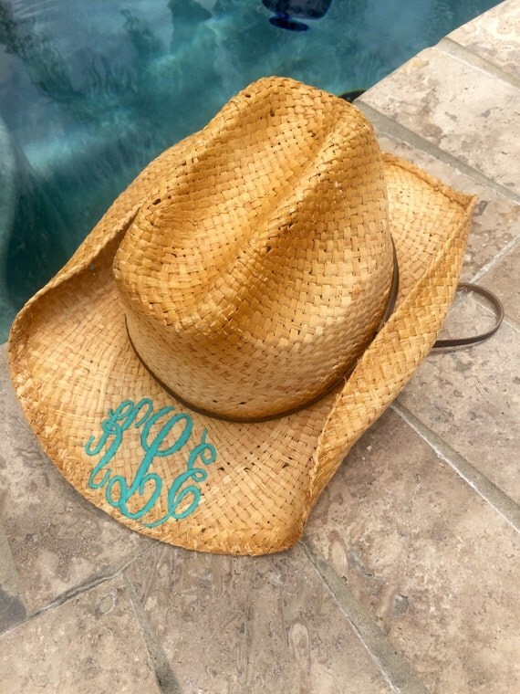 Distressed Monogrammed Cowboy Hat by NolaChicks on Etsy