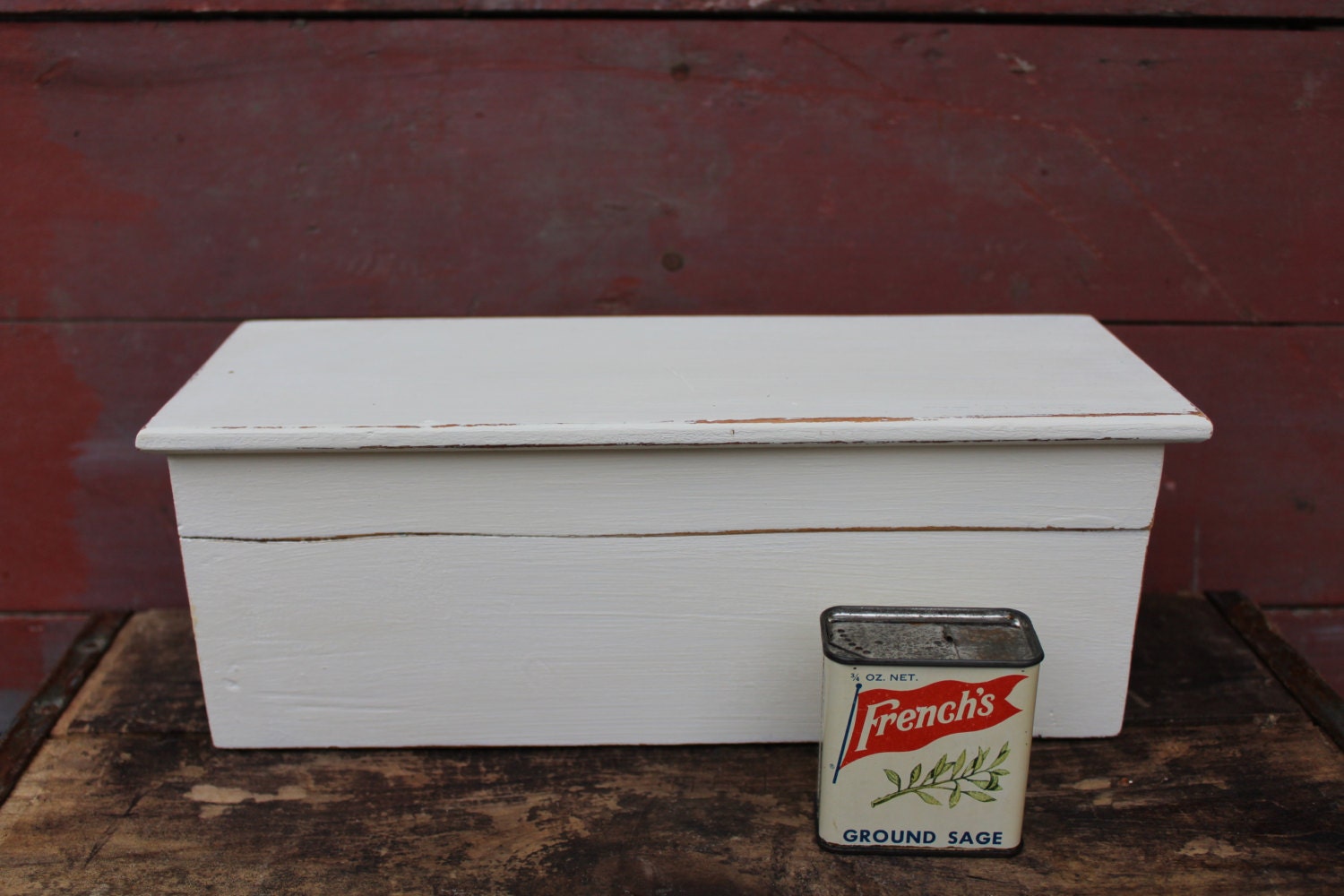Large Wooden Farmhouse Recipe Box / Large Divided Recipe Box