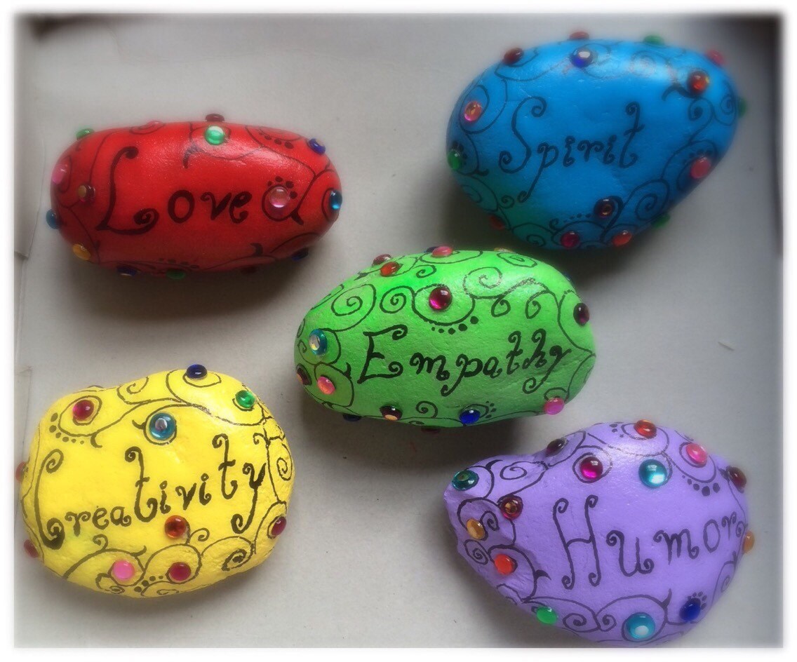 Custom Hand Painted Rocks. Set Of 5 By DesignerHolders On Etsy