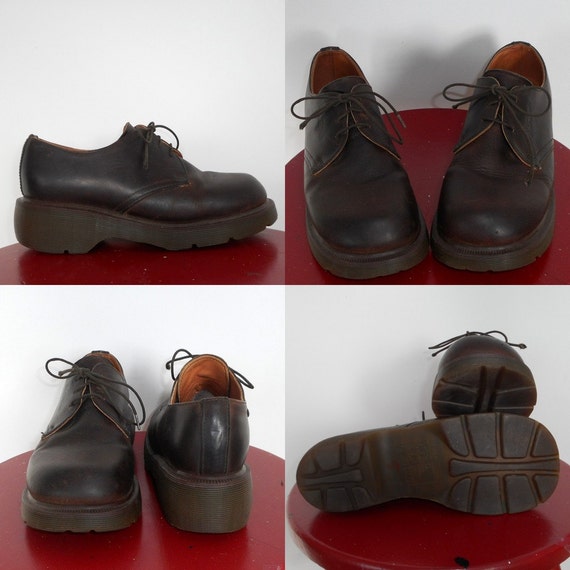 Items similar to Vintage Dr. Martens Brown Lace Up chunky heel Shoes