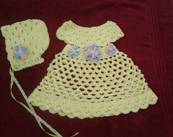 Crochet baby bumblebee dress and headband toddler bumblebee