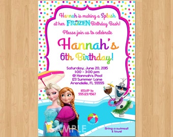 Frozen Summer Birthday Invitation Frozen Summer Invitation