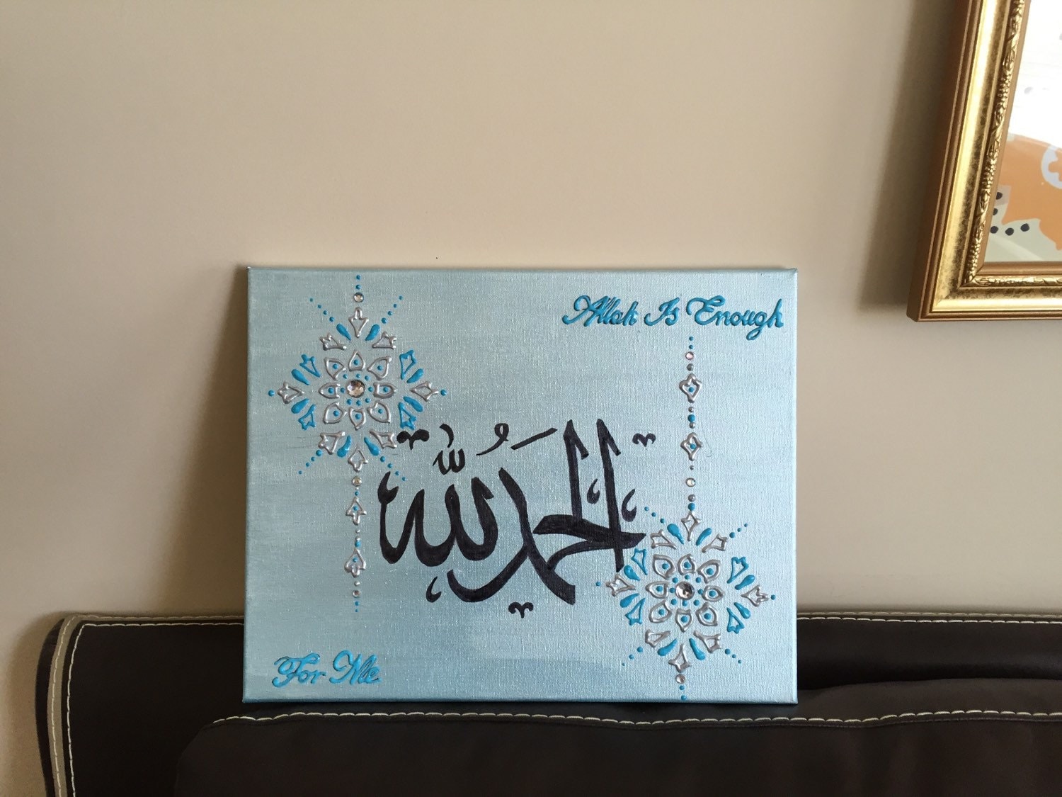 Alhamdulillah Calligraphy islamic canvas islamic by Myveilarts