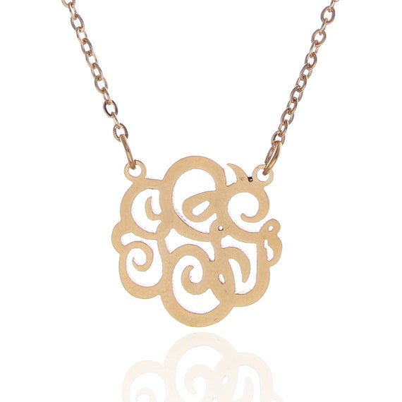 monogram necklace gold kids monogrammed necklace NL-2458golden G