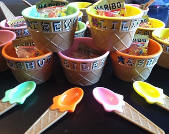 Personalized Ice Cream Bowl with Spoon