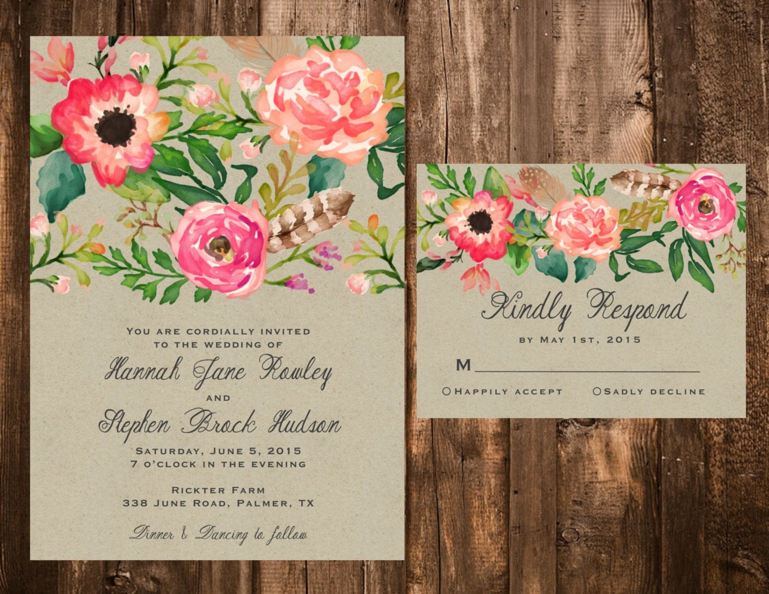 watercolor invitations wedding